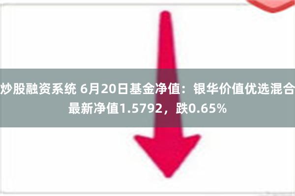 炒股融资系统 6月20日基金净值：银华价值优选混合最新净值1.5792，跌0.65%