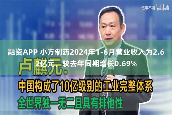 融资APP 小方制药2024年1-6月营业收入为2.62亿元，较去年同期增长0.69%