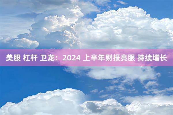 美股 杠杆 卫龙：2024 上半年财报亮眼 持续增长