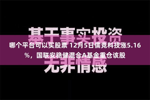 哪个平台可以买股票 12月5日儒竞科技涨5.16%，国联安稳健混合A基金重仓该股