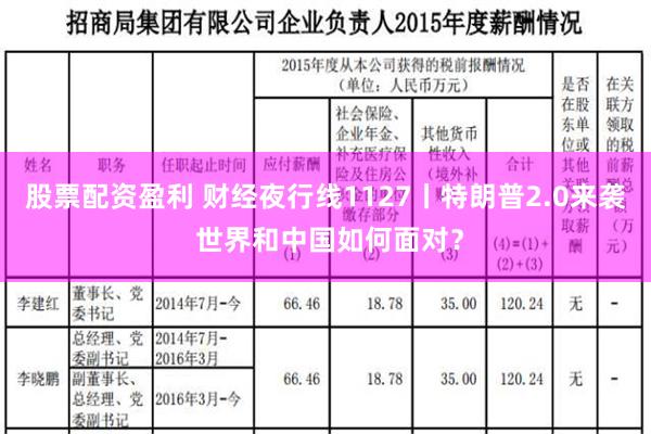 股票配资盈利 财经夜行线1127丨特朗普2.0来袭 世界和中国如何面对？