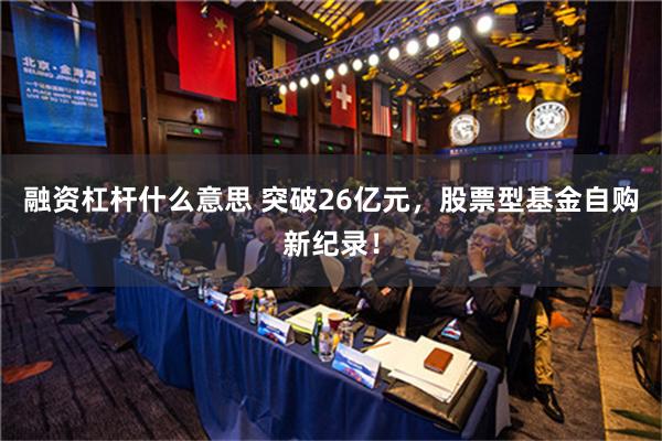 融资杠杆什么意思 突破26亿元，股票型基金自购新纪录！