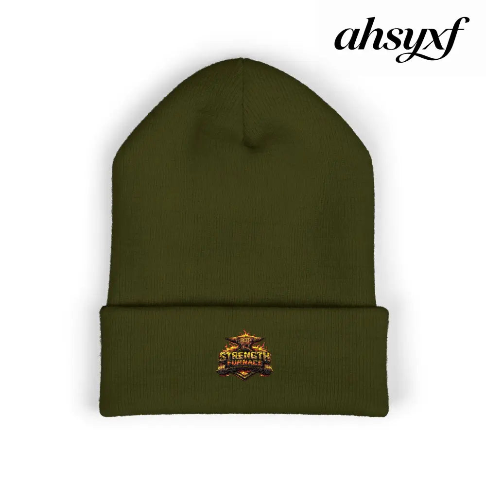 Classic Embroidered Beanie - One size / Olive - Hats