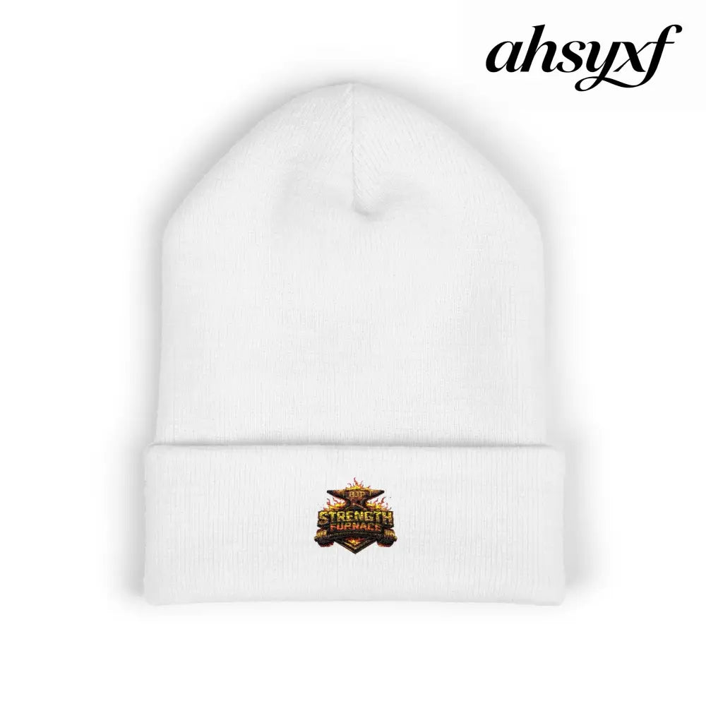 Classic Embroidered Beanie - One size / White - Hats