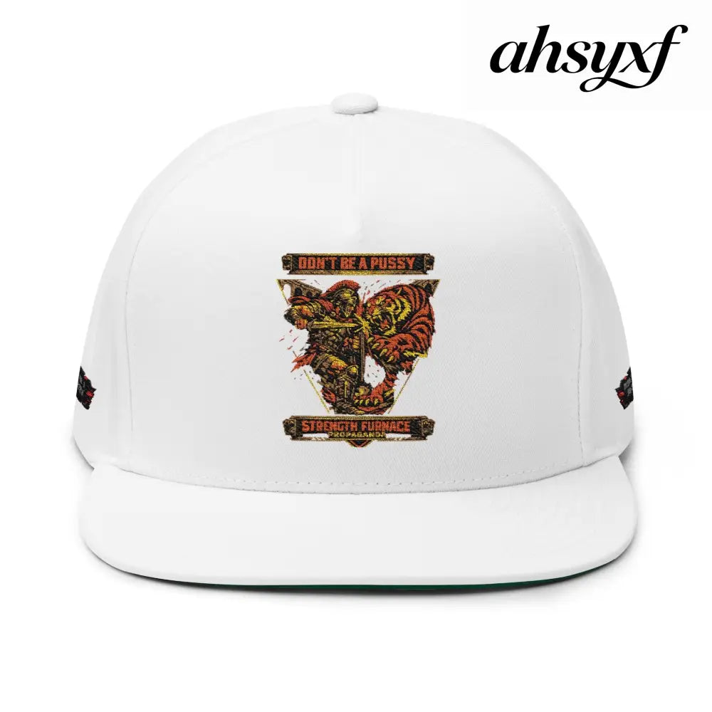 Don’t be a Pussy, Embroidered Vintage Snapback - One size / White - Hats