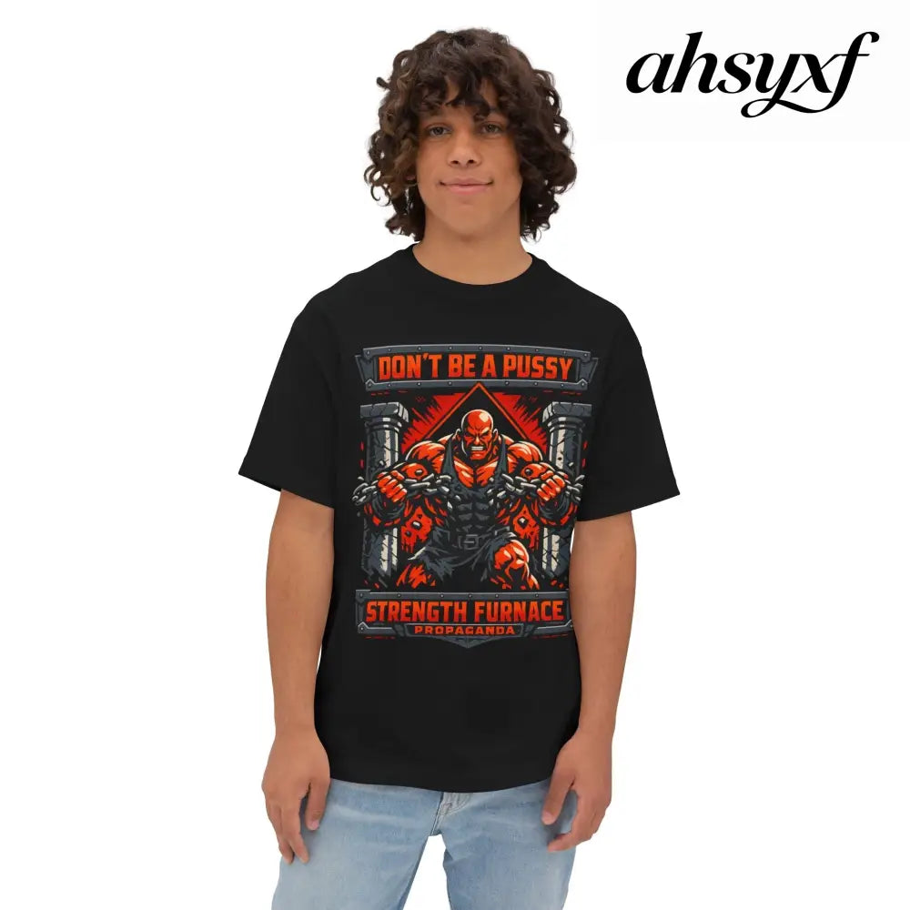 Don’t Be a Pussy | Fight a Tiger Graphic Box Tee - Black / XS - T-Shirt