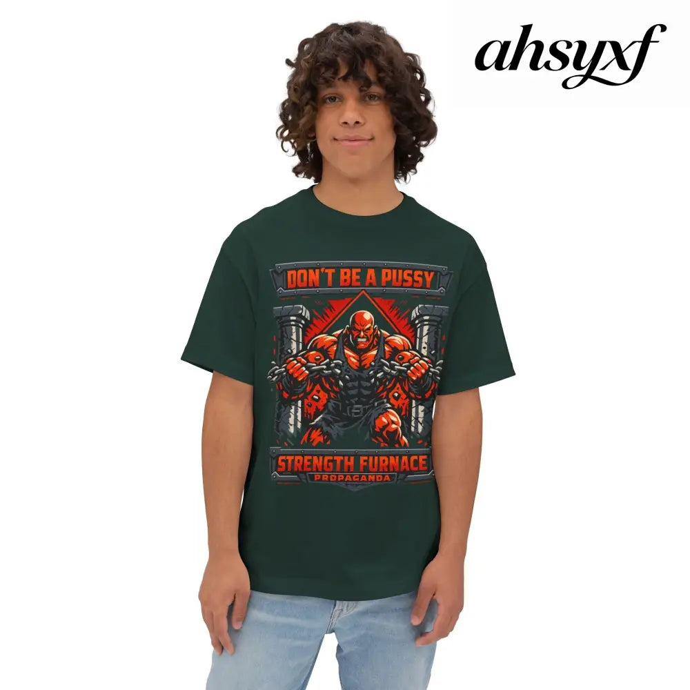 Don’t Be a Pussy | Fight a Tiger Graphic Box Tee - Forest / XS - T-Shirt