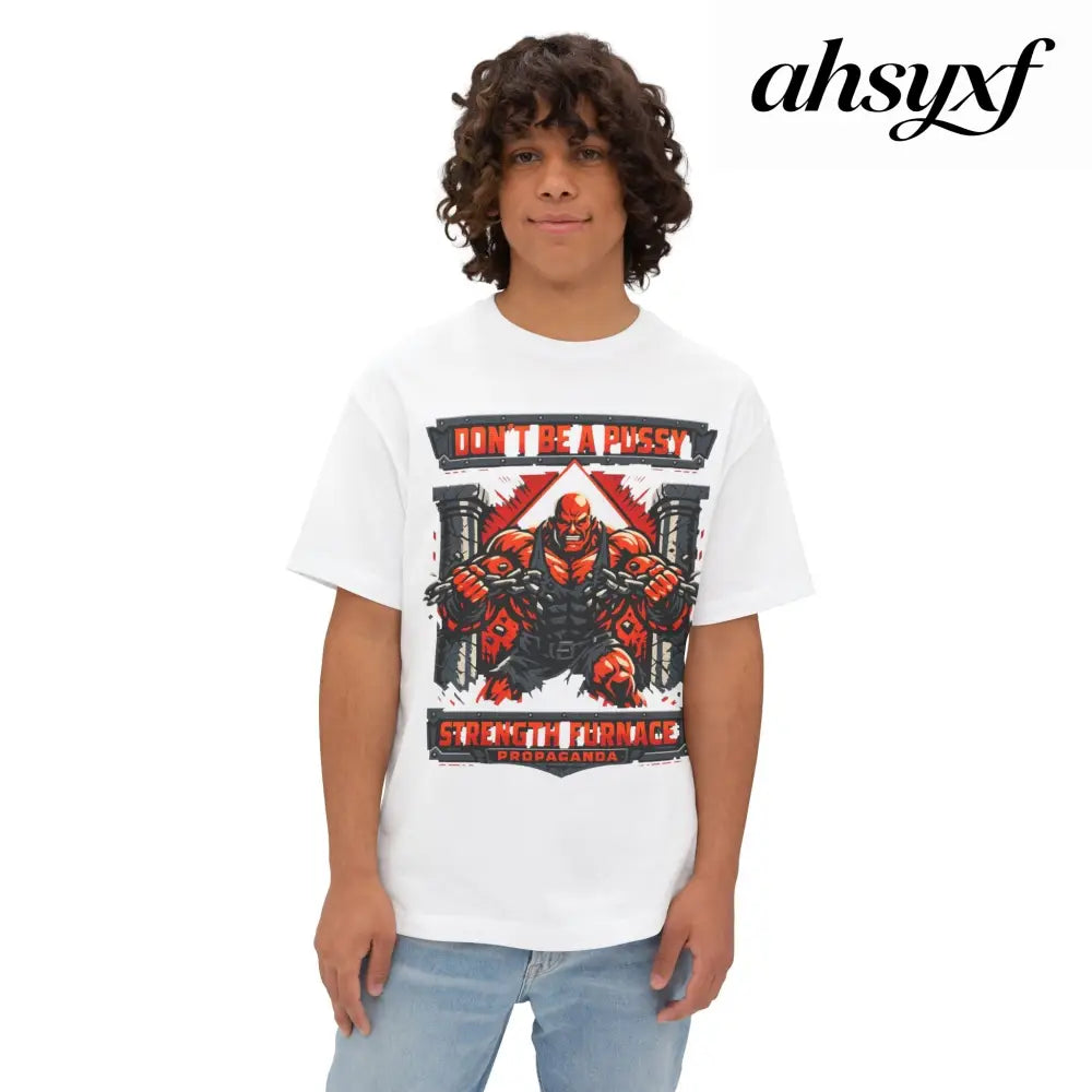 Don’t Be a Pussy | Fight a Tiger Graphic Box Tee - White / XS - T-Shirt