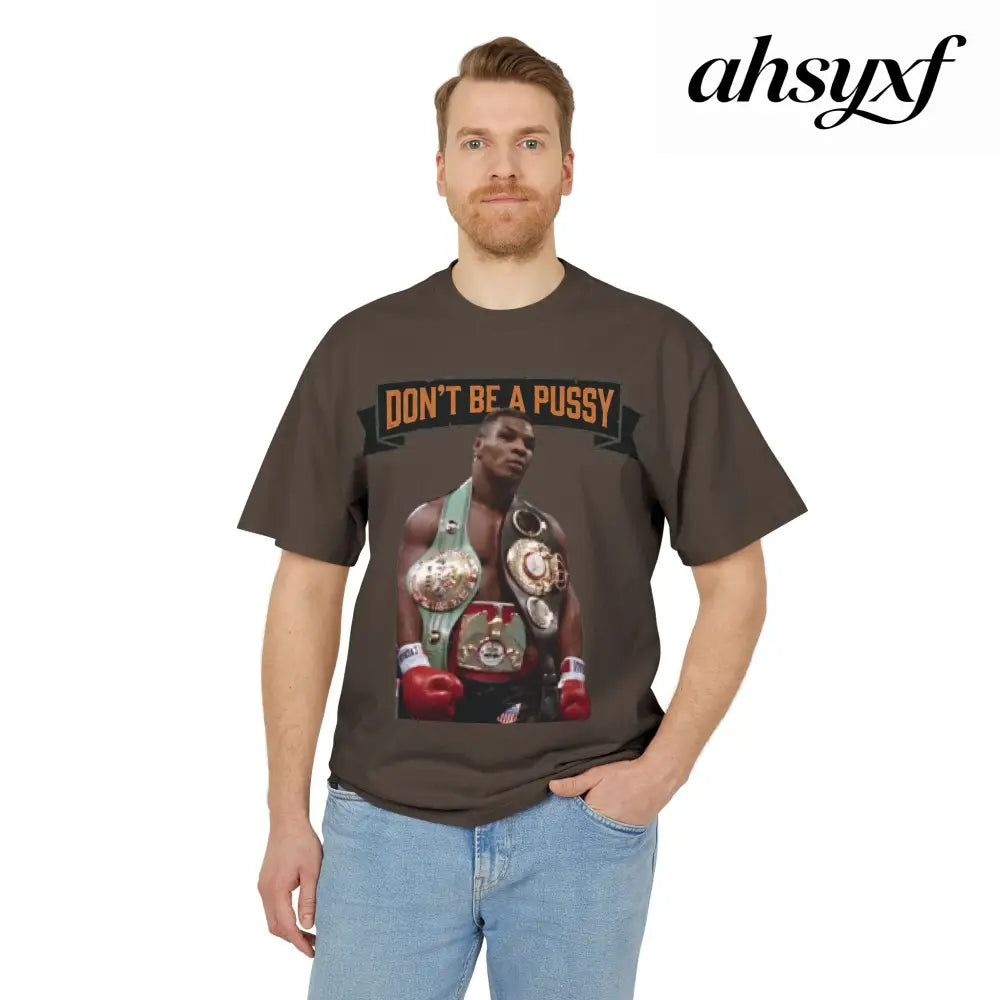 Don’t be a Pussy | Kid Dynamite Graphic Tee - Faded Brown / S - T-Shirt