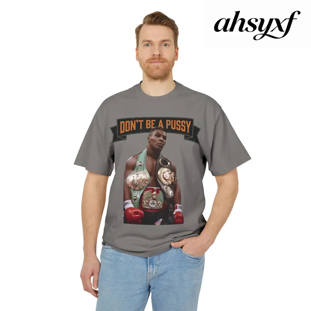 Don’t be a Pussy | Kid Dynamite Graphic Tee - Faded Grey / S - T-Shirt