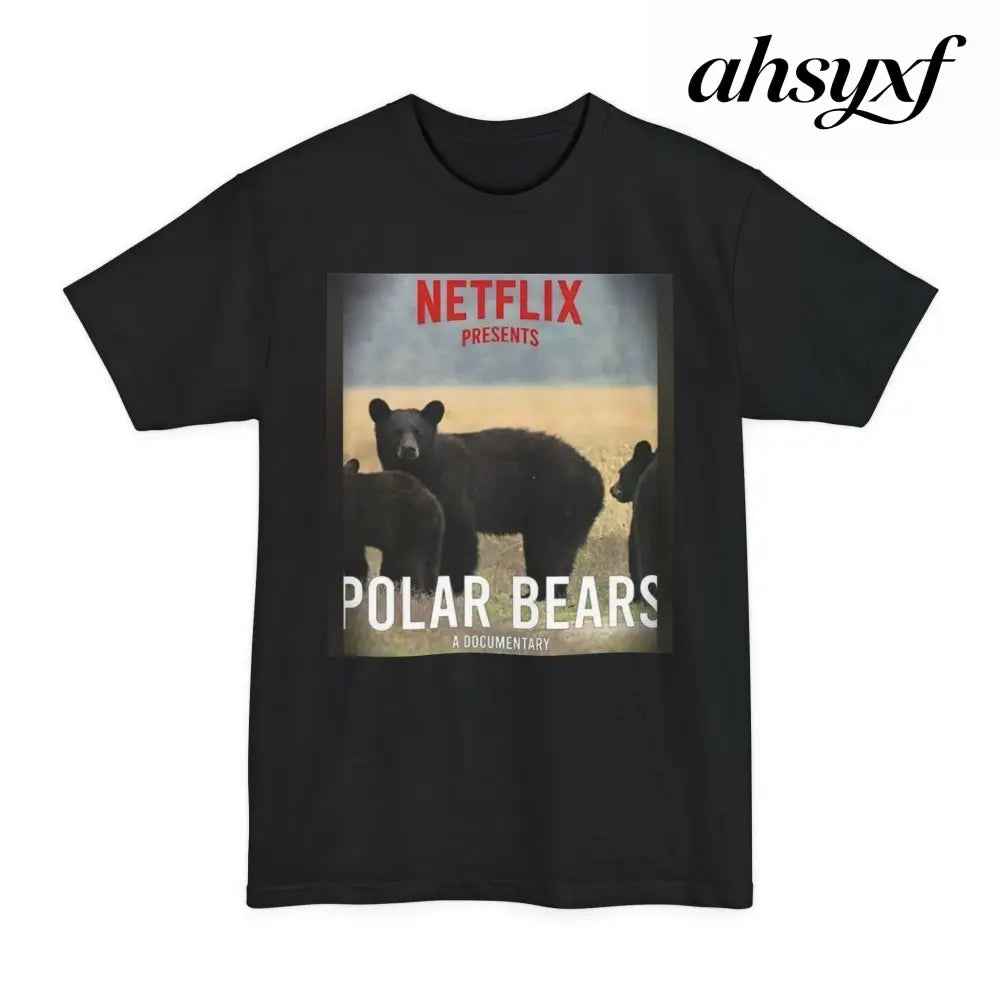 Don’t be a Pussy | Polar Bears & Pug Graphic Tall Tee - Black / LT - T-Shirt