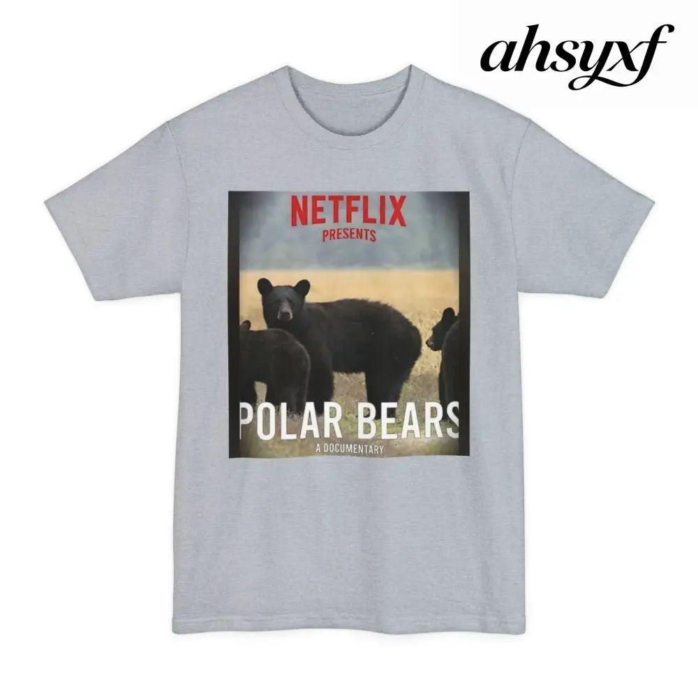 Don’t be a Pussy | Polar Bears & Pug Graphic Tall Tee - Light Steel / LT - T-Shirt