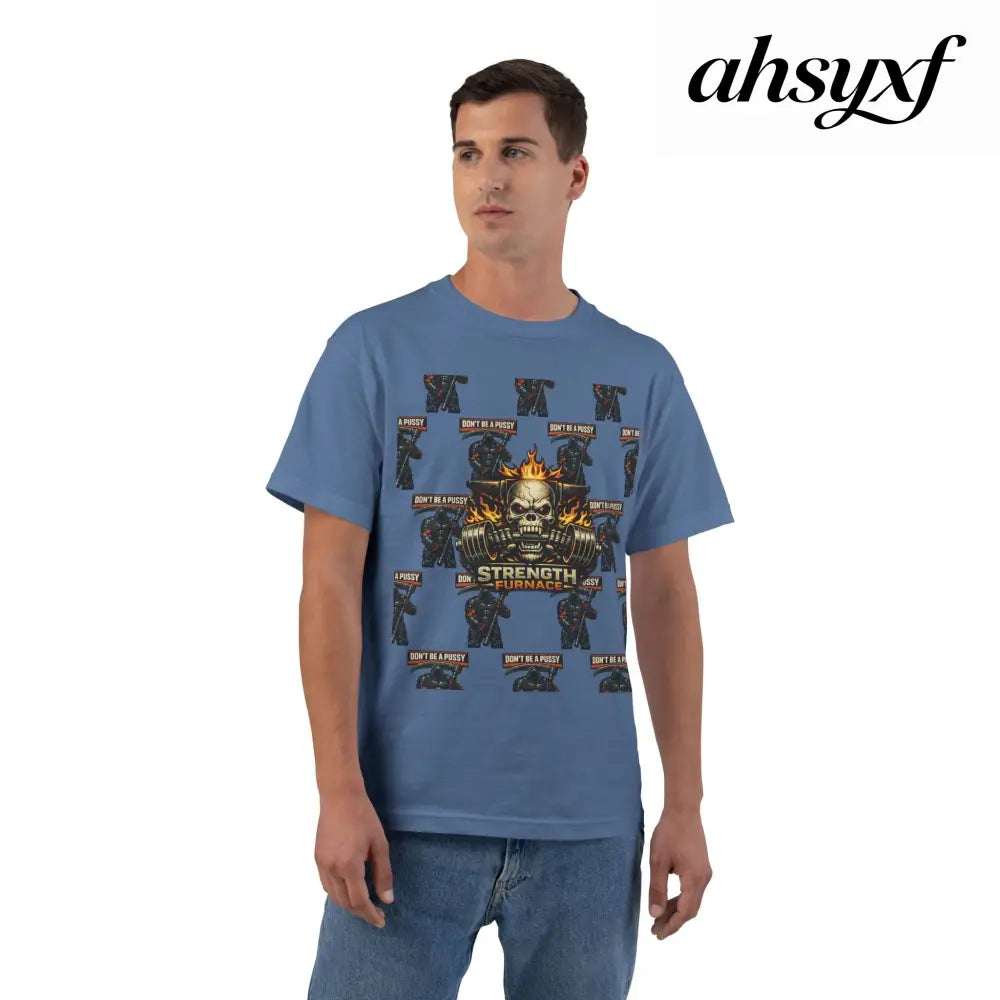 Don’t be a Pussy | Skull Graphic T-Shirt - Denim Blue / S - T-Shirt