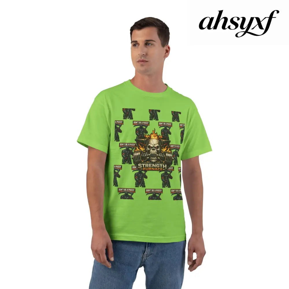 Don’t be a Pussy | Skull Graphic T-Shirt - Lime / S - T-Shirt