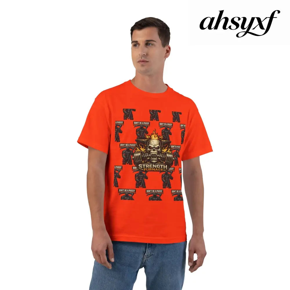 Don’t be a Pussy | Skull Graphic T-Shirt - Orange / S - T-Shirt