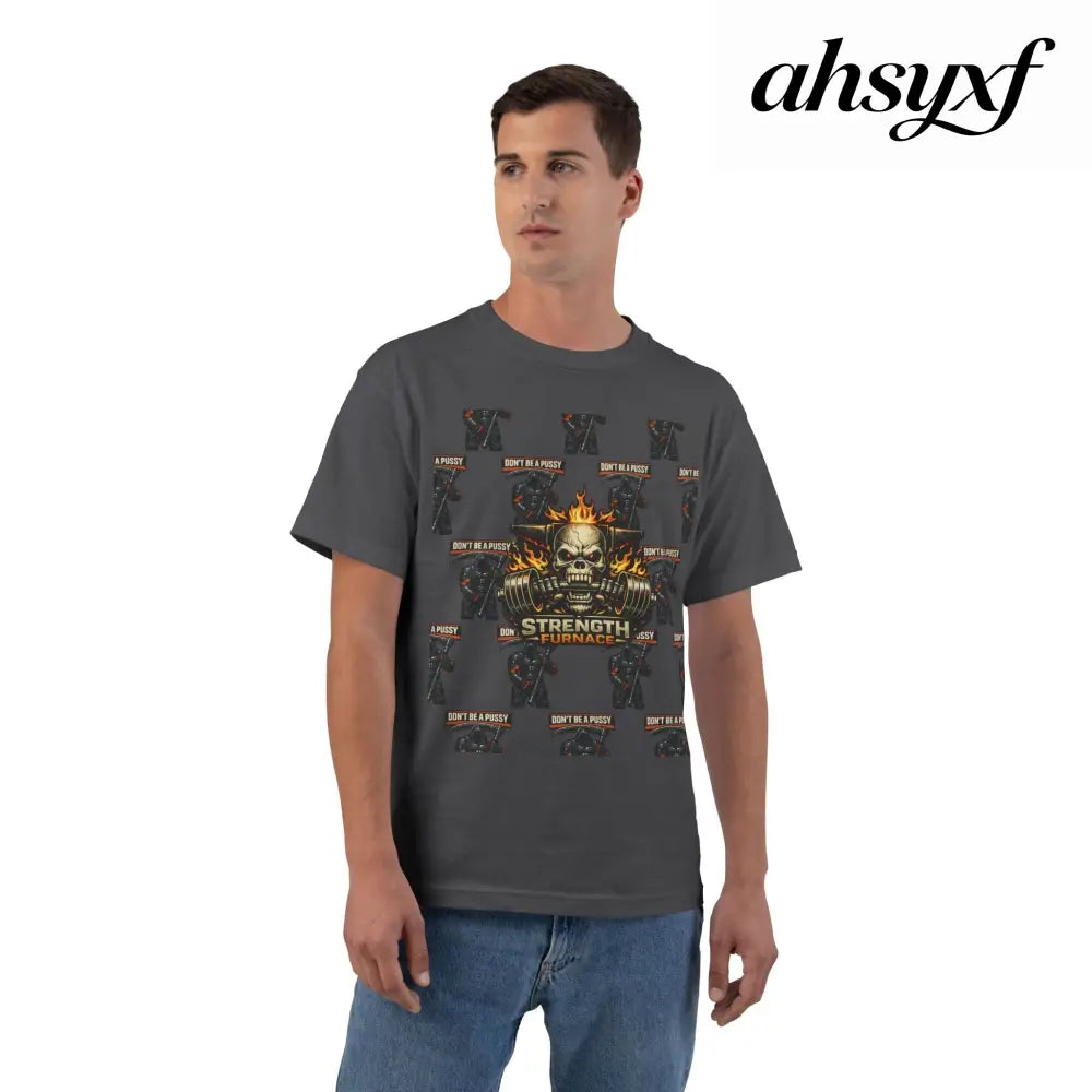 Don’t be a Pussy | Skull Graphic T-Shirt - Smoke Grey / S - T-Shirt