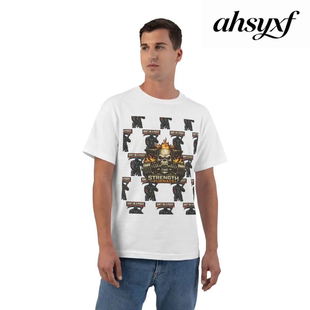 Don’t be a Pussy | Skull Graphic T-Shirt - White / S - T-Shirt