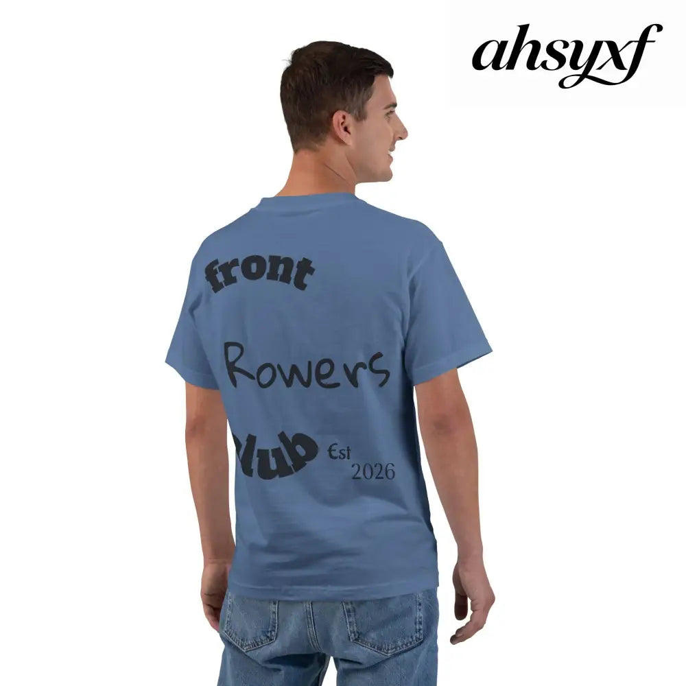 Front Row Social Club T-Shirt, Vintage Rowers Club Graphic Tee - Denim Blue / S - T-Shirt
