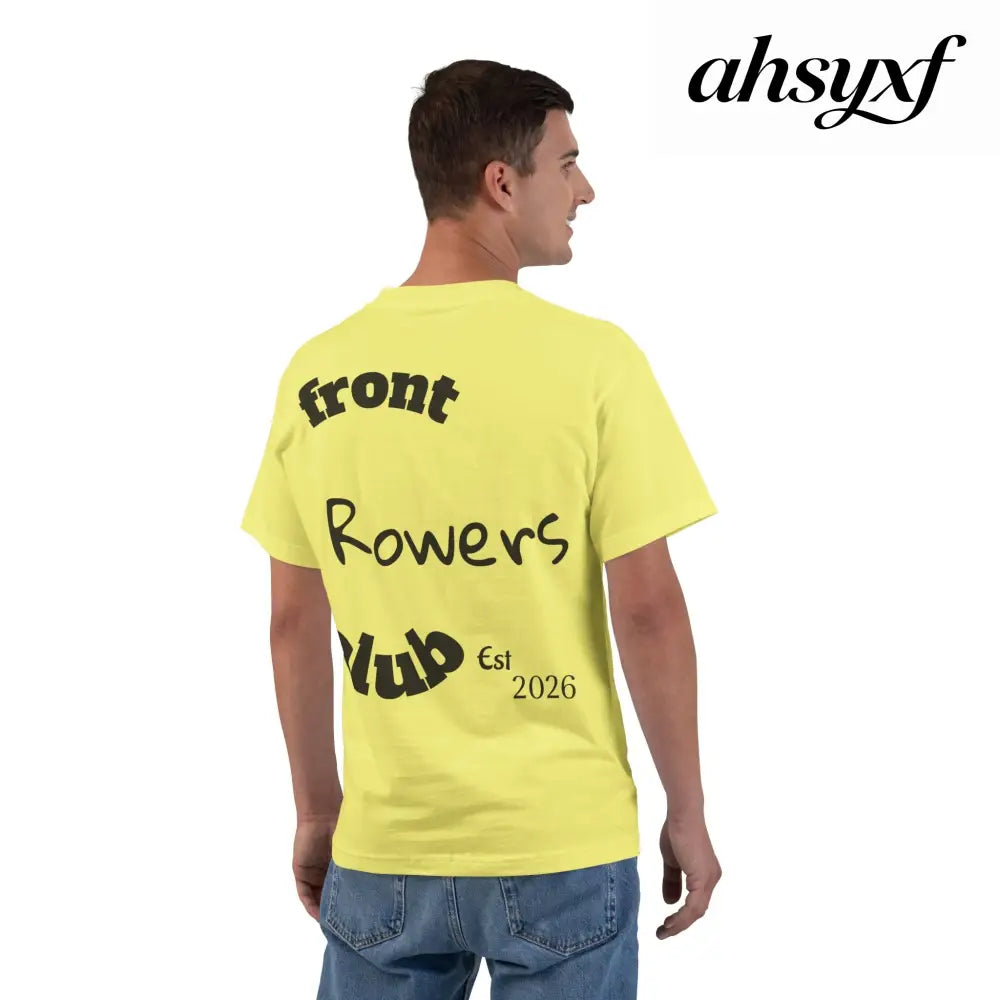 Front Row Social Club T-Shirt, Vintage Rowers Club Graphic Tee - Lemon Meringue / S - T-Shirt