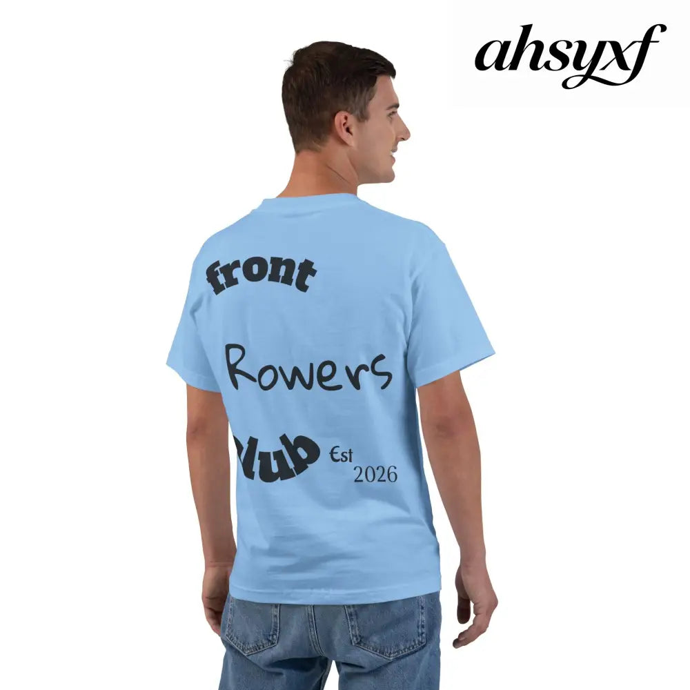 Front Row Social Club T-Shirt, Vintage Rowers Club Graphic Tee - Light Blue / S - T-Shirt