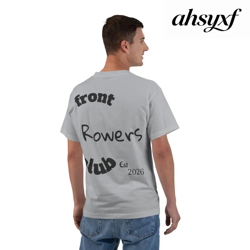 Front Row Social Club T-Shirt, Vintage Rowers Club Graphic Tee - Light Steel / S - T-Shirt