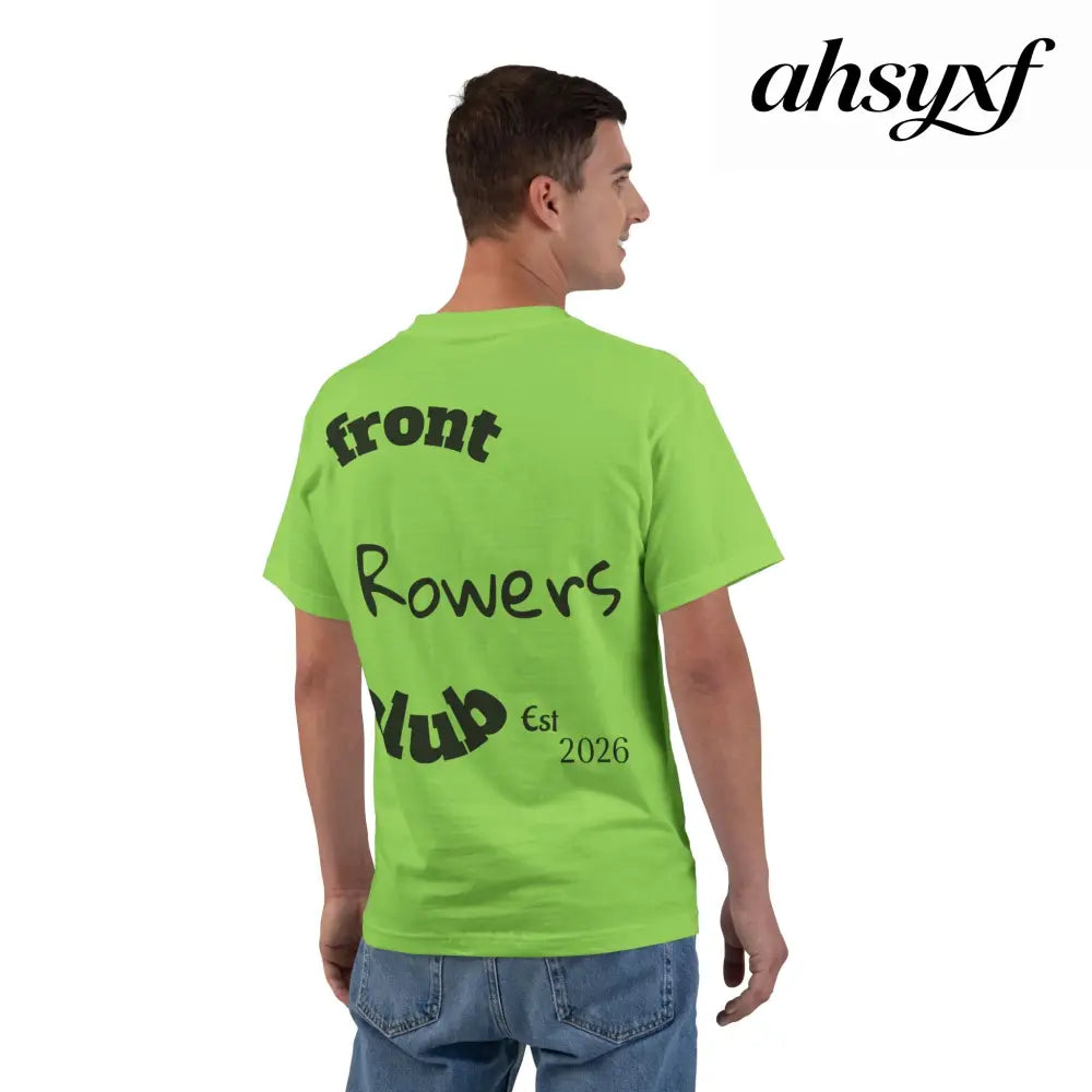 Front Row Social Club T-Shirt, Vintage Rowers Club Graphic Tee - Lime / S - T-Shirt