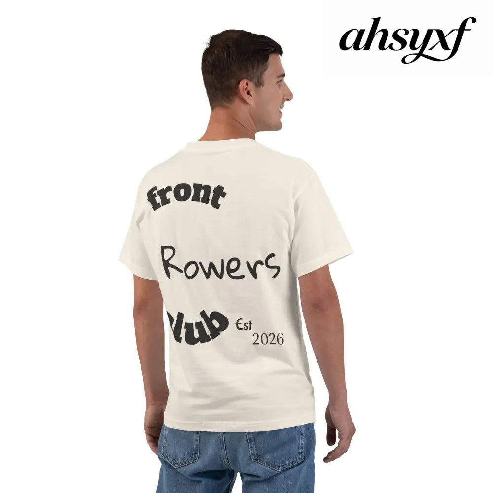 Front Row Social Club T-Shirt, Vintage Rowers Club Graphic Tee - Natural / S - T-Shirt