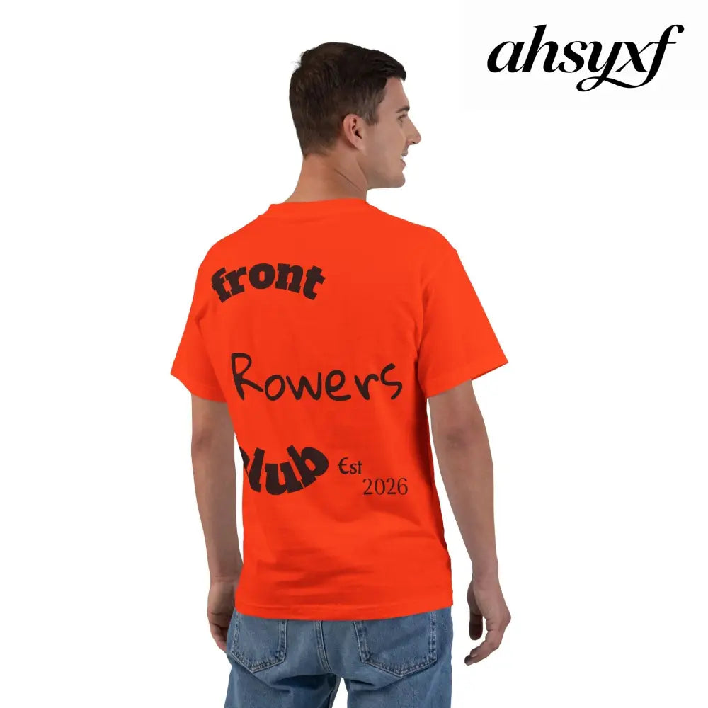 Front Row Social Club T-Shirt, Vintage Rowers Club Graphic Tee - Orange / S - T-Shirt
