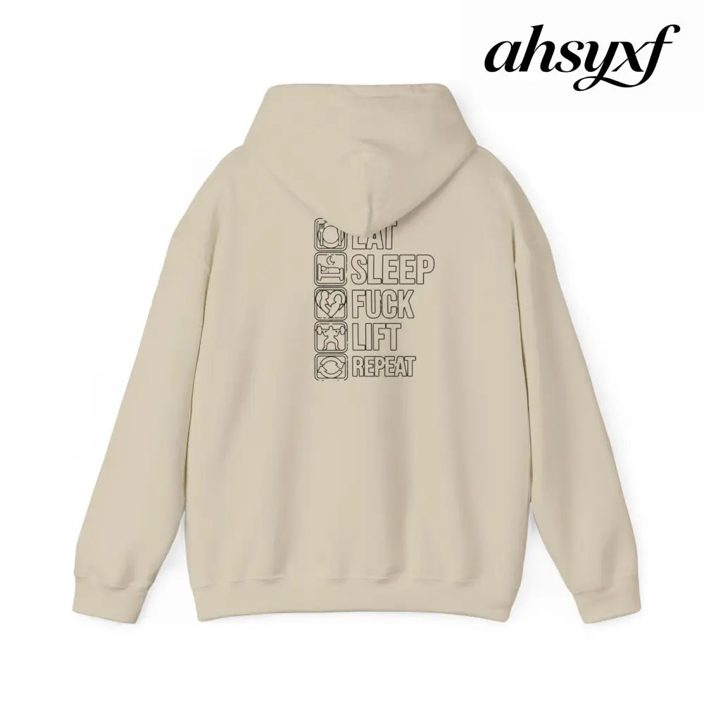 Gym Hoodie - ’Eat Sleep F*** Lift Repeat’ Strength Training Hoodie - Hoodie
