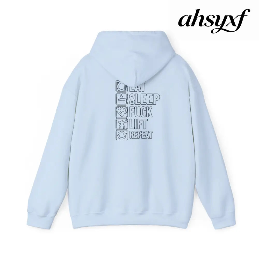 Gym Hoodie - ’Eat Sleep F*** Lift Repeat’ Strength Training Hoodie - Hoodie