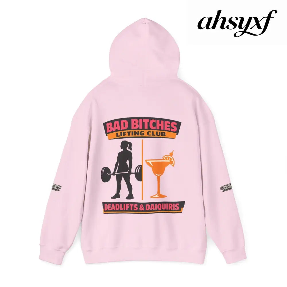 Hoodie, Bad Bitches Lifting Club “Deadlifts & Daiquiris” Weightlifting Hoodie - Hoodie