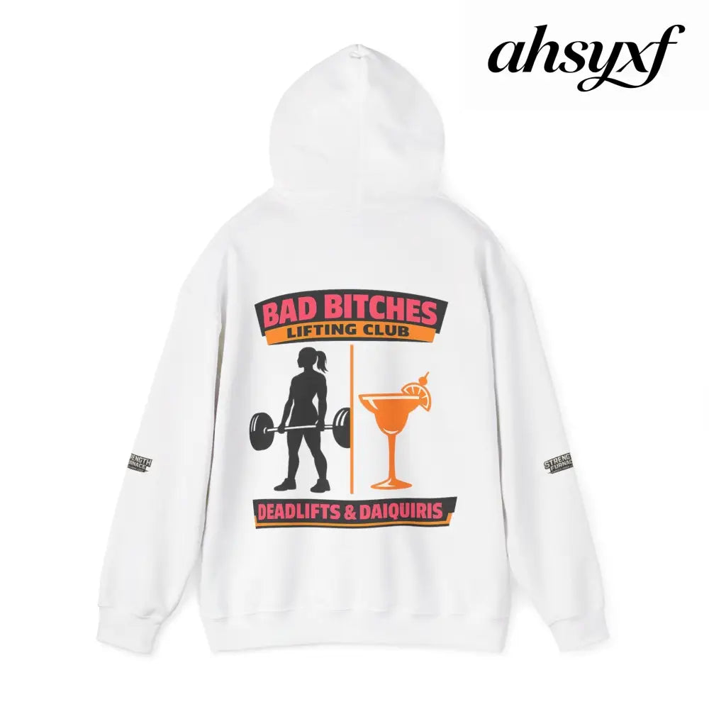 Hoodie, Bad Bitches Lifting Club “Deadlifts & Daiquiris” Weightlifting Hoodie - Hoodie