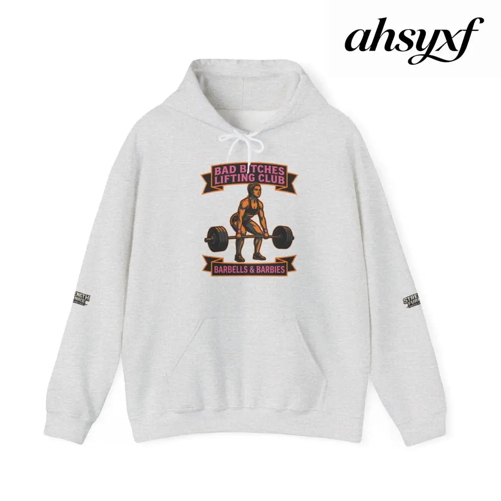Hoodie, Bad Bitches Lifting Club “Deadlifts & Daiquiris” Weightlifting Hoodie - Ash / S - Hoodie