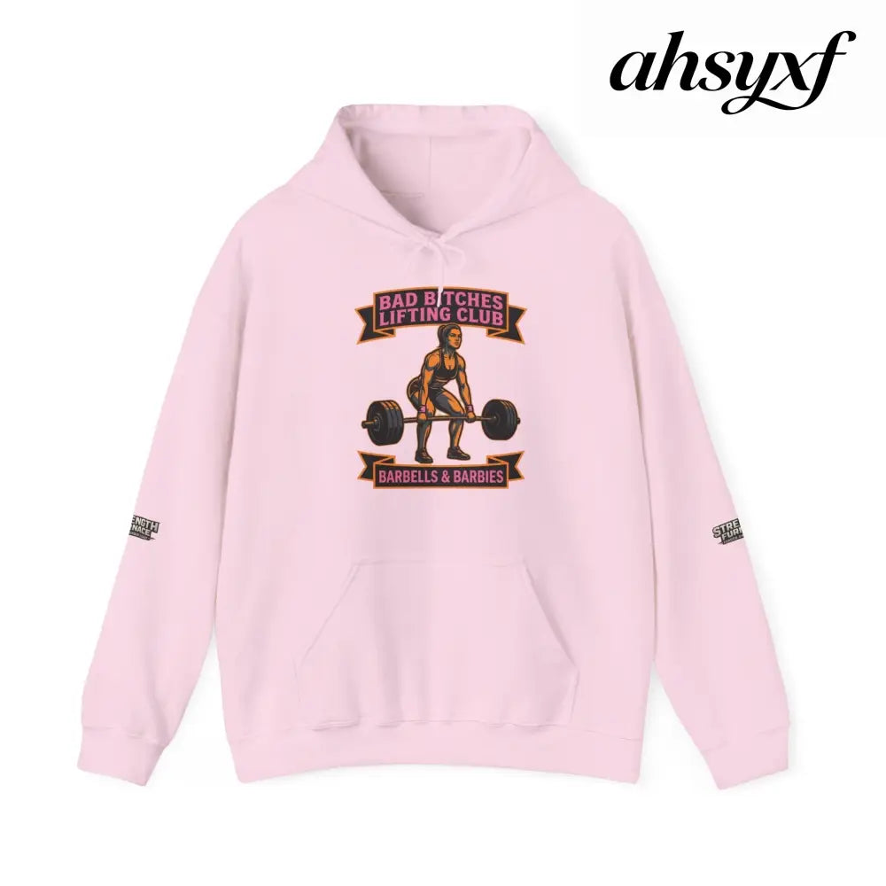 Hoodie, Bad Bitches Lifting Club “Deadlifts & Daiquiris” Weightlifting Hoodie - Light Pink / S - Hoodie