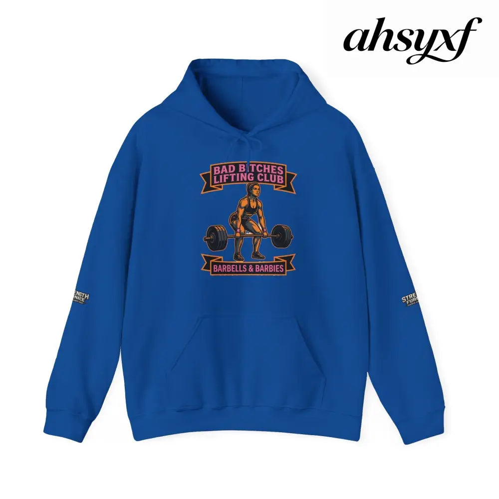 Hoodie, Bad Bitches Lifting Club “Deadlifts & Daiquiris” Weightlifting Hoodie - Royal / S - Hoodie