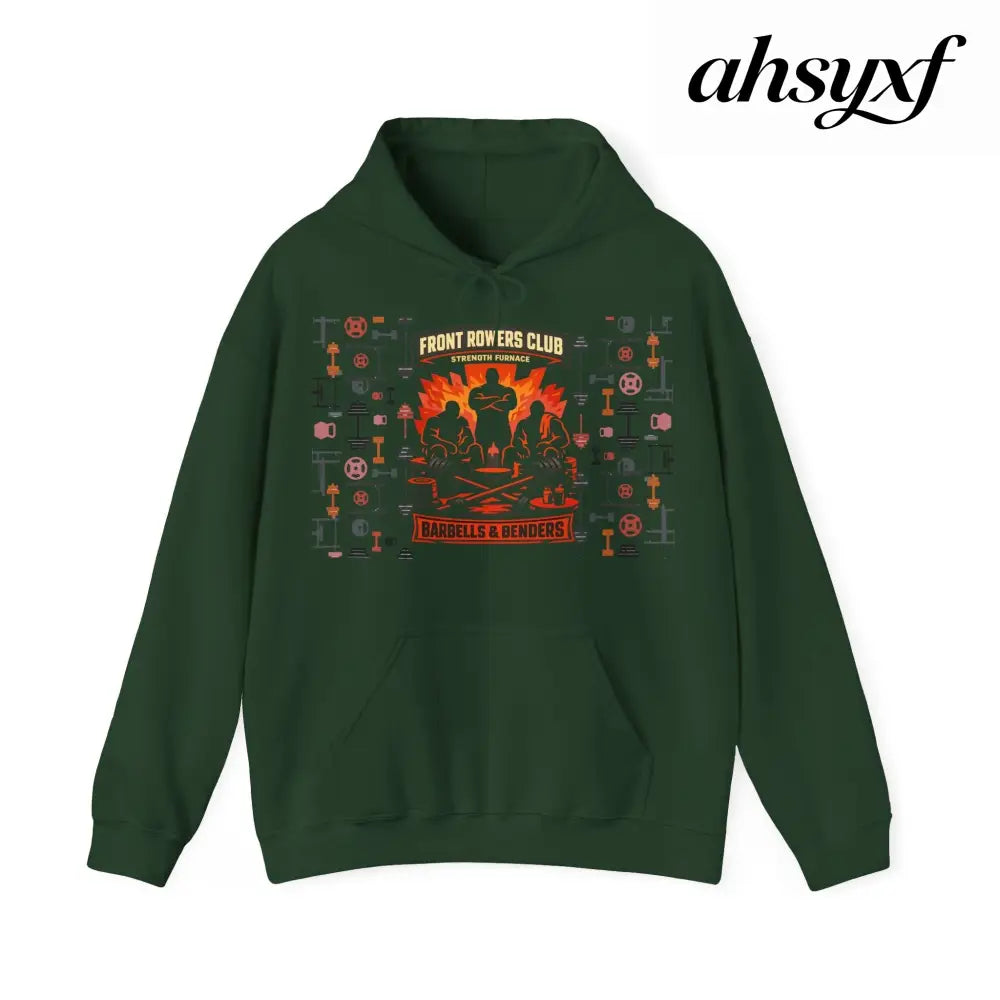 Hoodie, Front Row Social Club Graphic Pullover - Forest Green / S - Hoodie