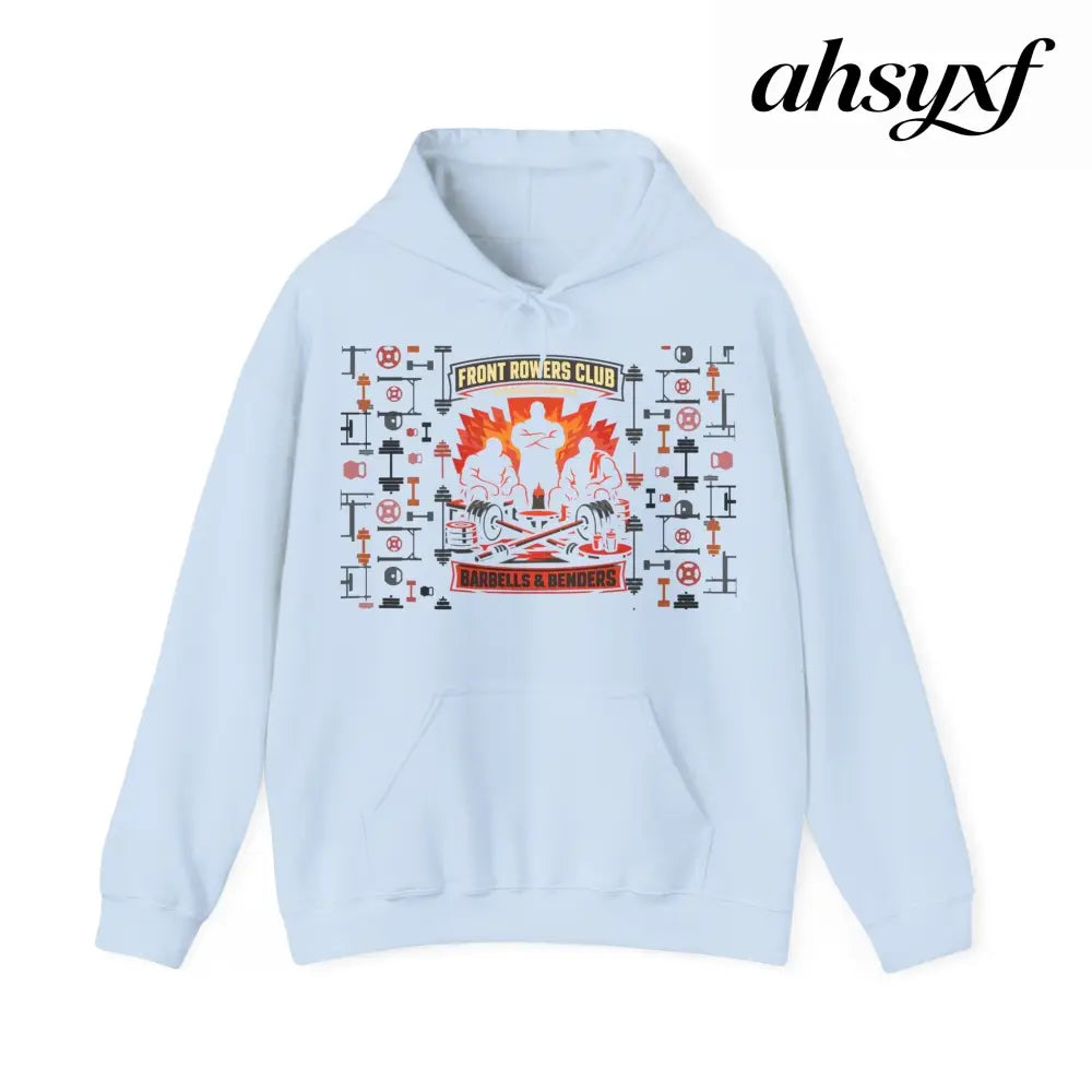 Hoodie, Front Row Social Club Graphic Pullover - Light Blue / S - Hoodie