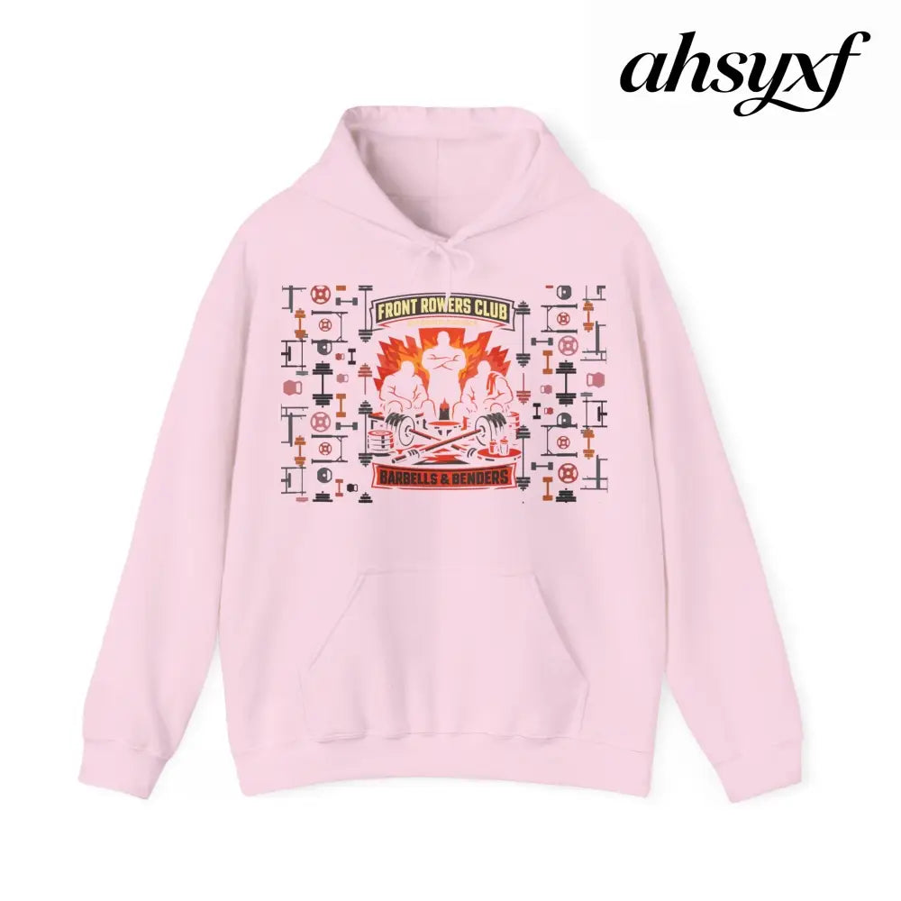 Hoodie, Front Row Social Club Graphic Pullover - Light Pink / S - Hoodie