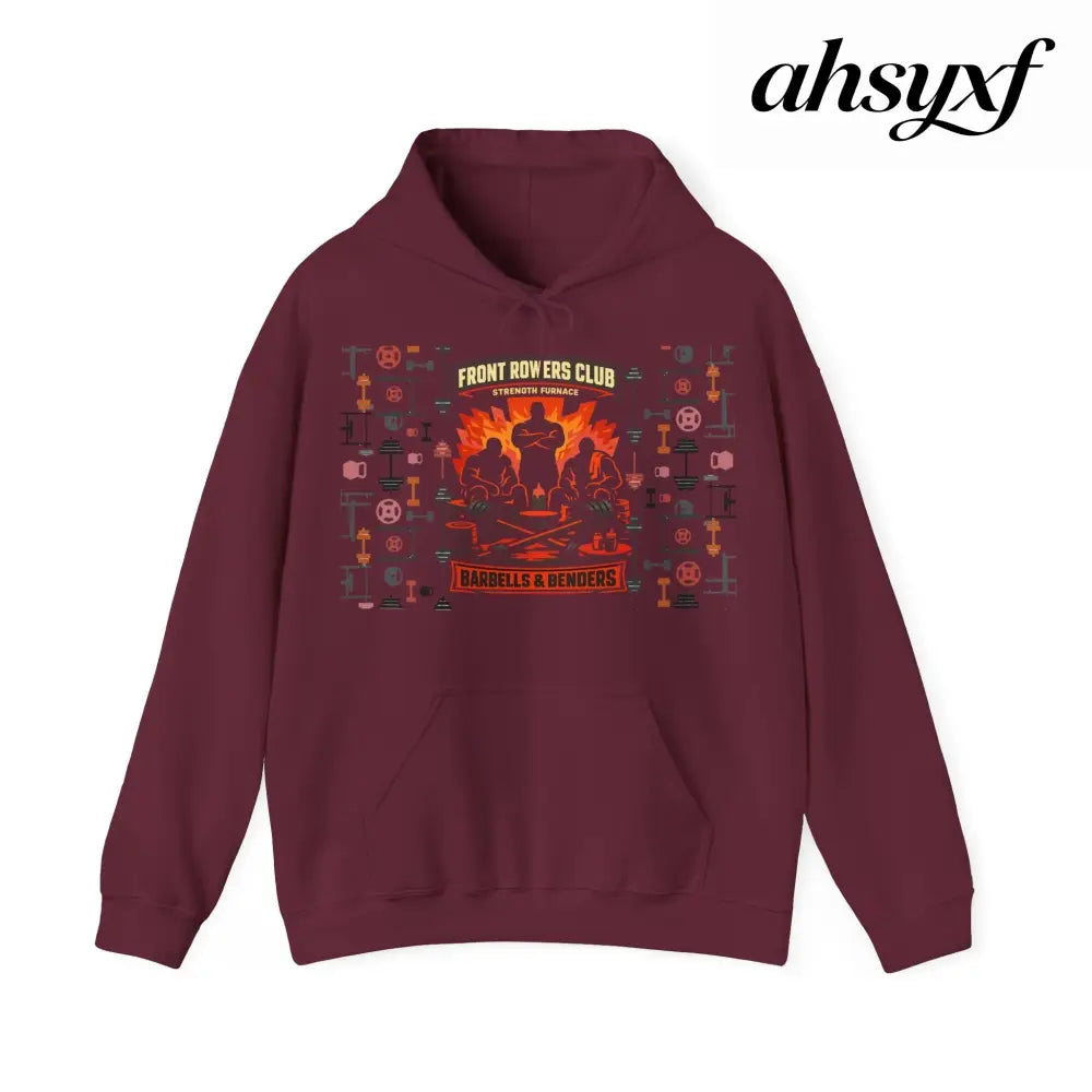 Hoodie, Front Row Social Club Graphic Pullover - Maroon / S - Hoodie