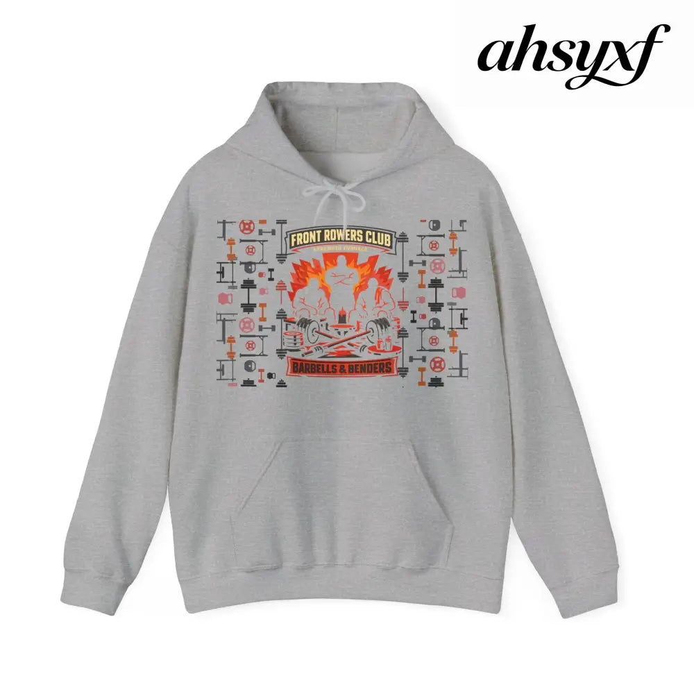 Hoodie, Front Row Social Club Graphic Pullover - Sport Grey / S - Hoodie