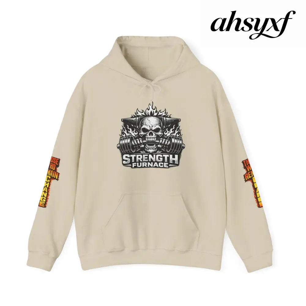 Strength Furnace Deadlift Hoodie, ’Deadlift or Die’ Weightlifting Gym Sweatshirt - Sand / S - Hoodie