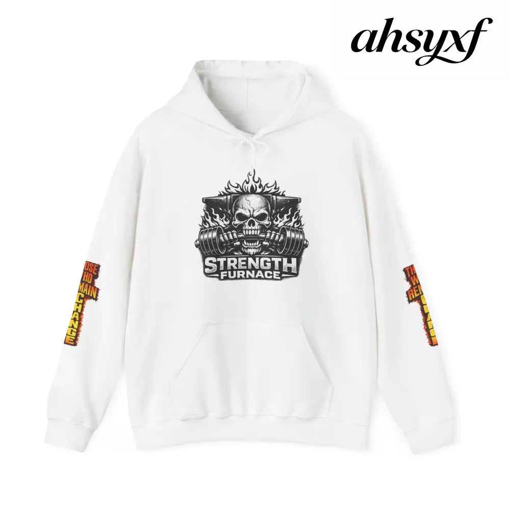 Strength Furnace Deadlift Hoodie, ’Deadlift or Die’ Weightlifting Gym Sweatshirt - White / S - Hoodie