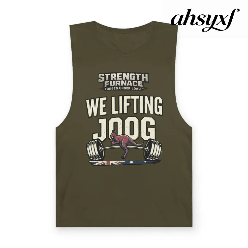 Strength Furnace ’We Lifting 100G’ Gym Tank Top, Skull & Barbell Workout Shirt - Tank Top