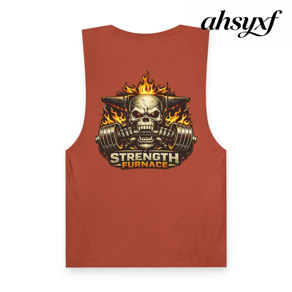 Strength Furnace ’We Lifting 100G’ Gym Tank Top, Skull & Barbell Workout Shirt - Tank Top