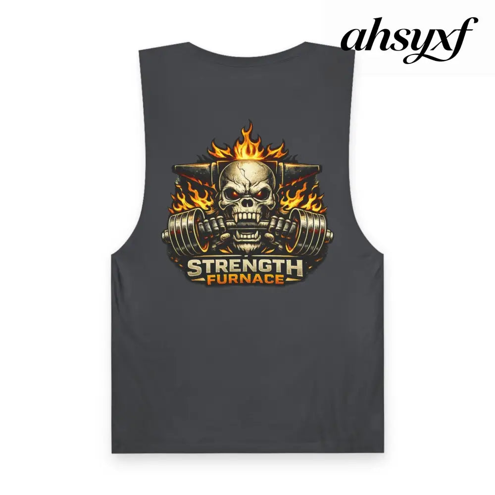 Strength Furnace ’We Lifting 100G’ Gym Tank Top, Skull & Barbell Workout Shirt - Tank Top