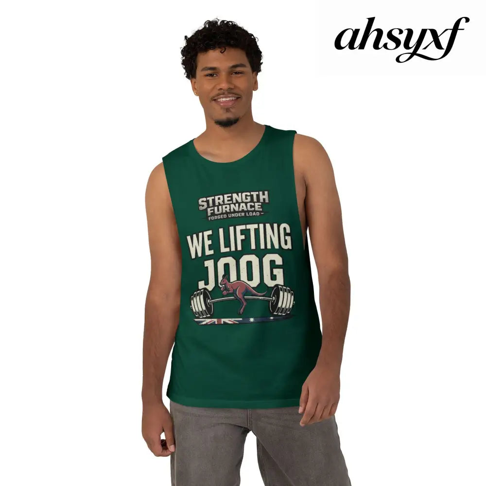 Strength Furnace ’We Lifting 100G’ Gym Tank Top, Skull & Barbell Workout Shirt - Tank Top
