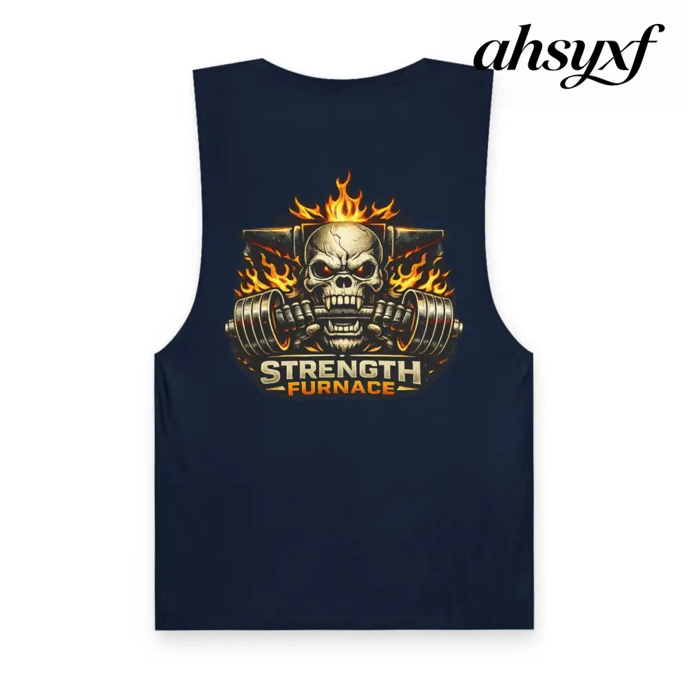 Strength Furnace ’We Lifting 100G’ Gym Tank Top, Skull & Barbell Workout Shirt - Tank Top