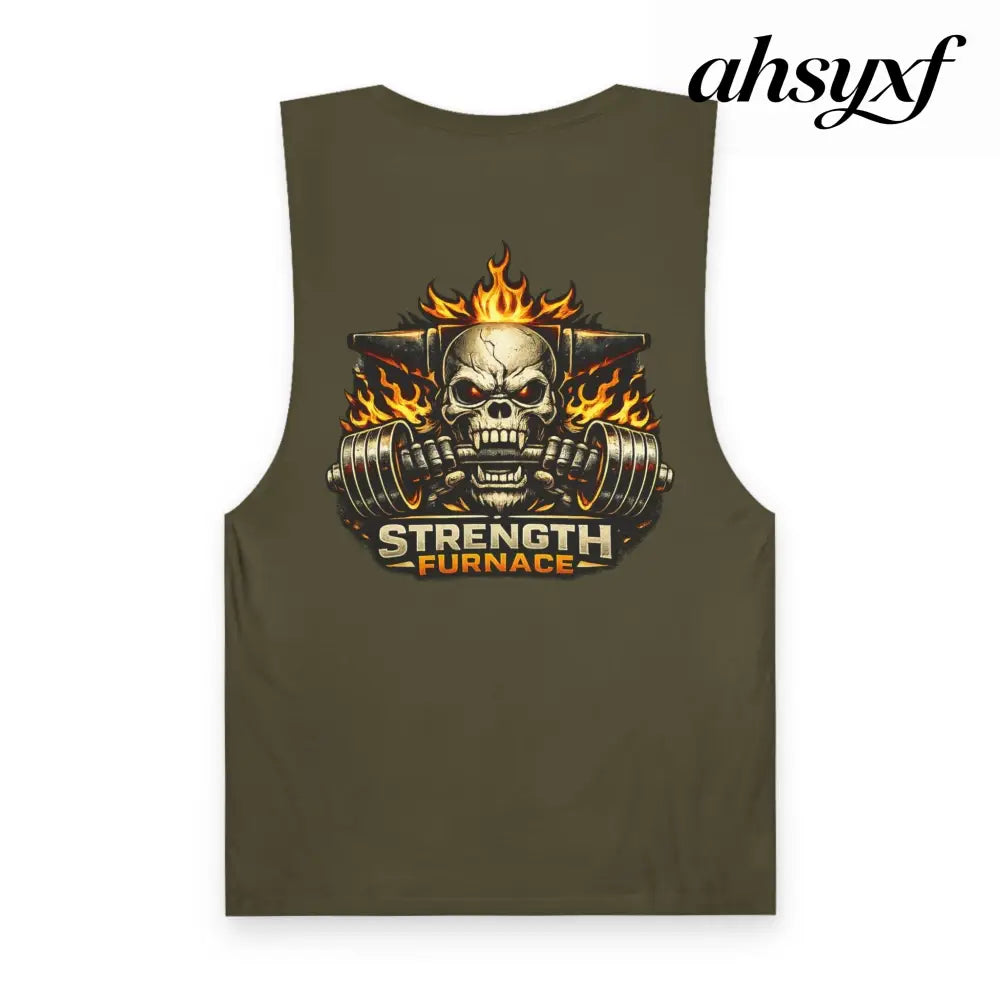 Strength Furnace ’We Lifting 100G’ Gym Tank Top, Skull & Barbell Workout Shirt - Tank Top