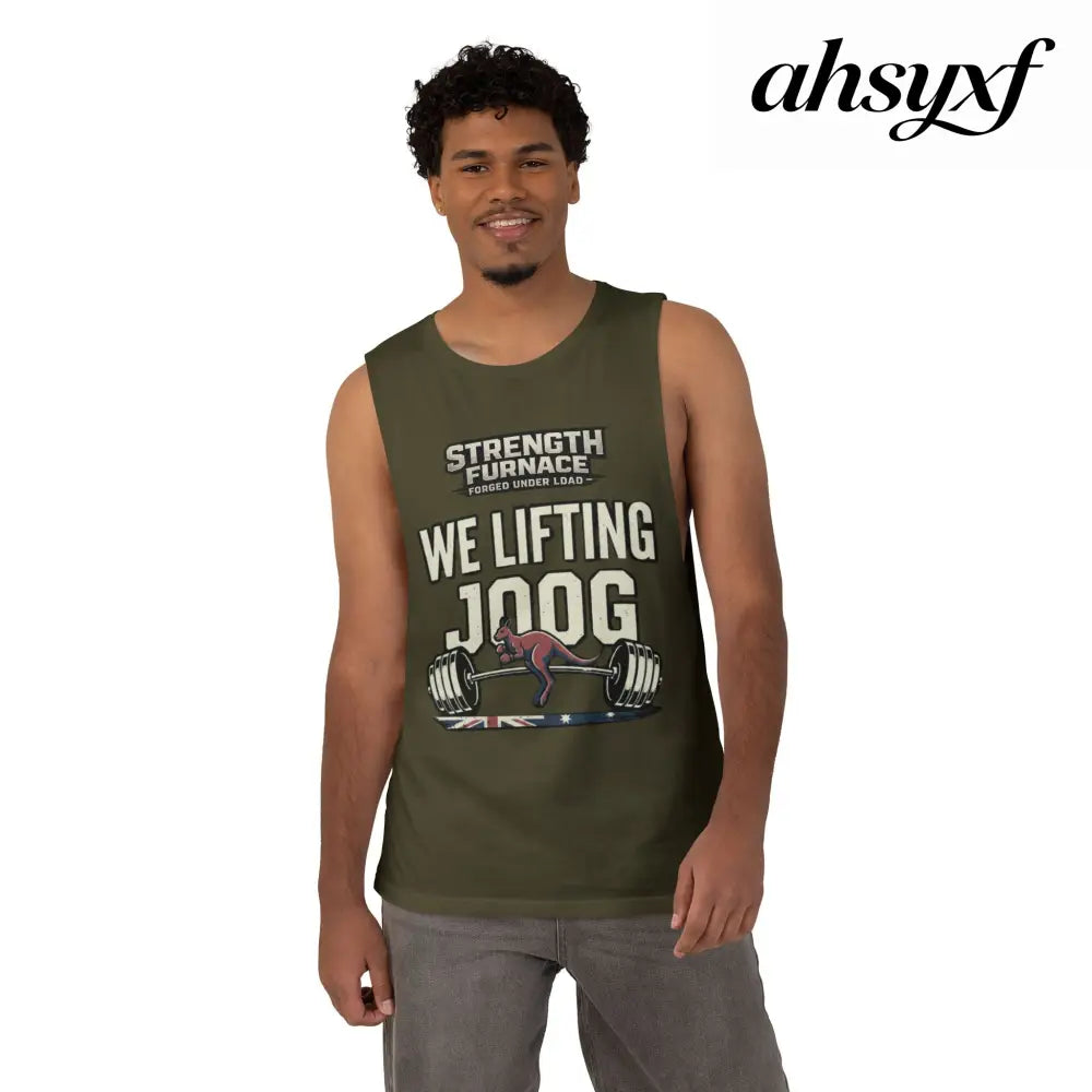 Strength Furnace ’We Lifting 100G’ Gym Tank Top, Skull & Barbell Workout Shirt - Tank Top