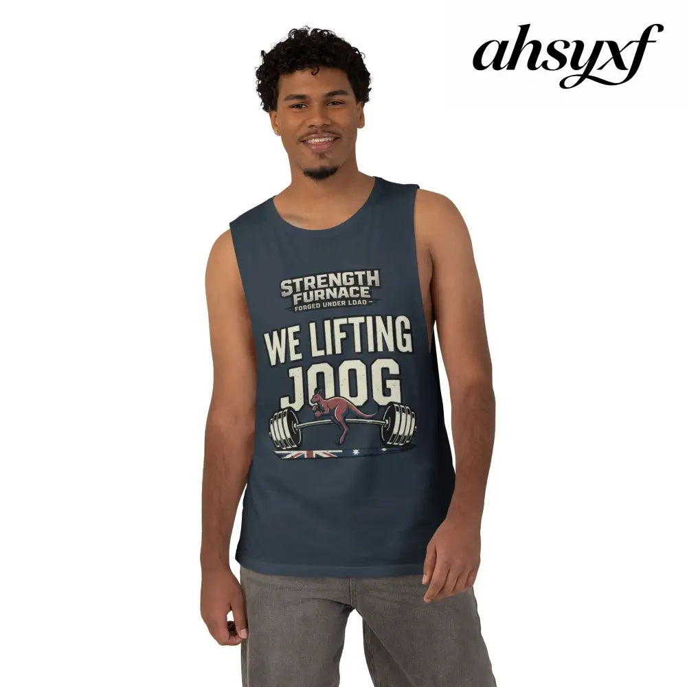 Strength Furnace ’We Lifting 100G’ Gym Tank Top, Skull & Barbell Workout Shirt - Tank Top